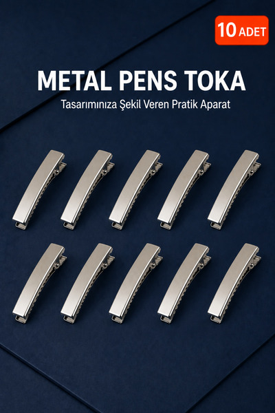 COZY SENSE 10 Adet Tasarım Toka Malzemesi Metal Pens Toka Timsah Saç Tokası G...