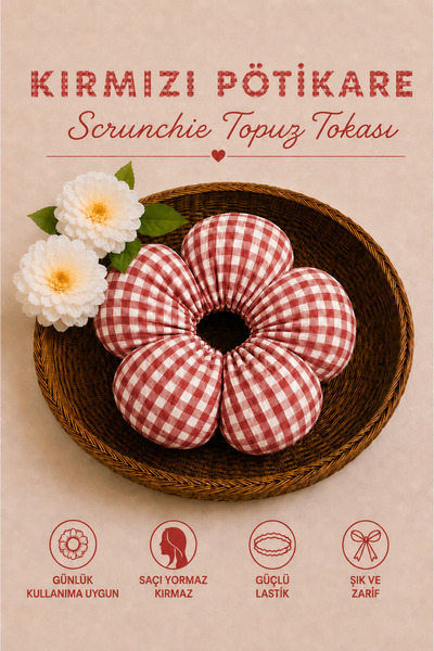 Hophera مشبك شعر Pötikare Scrunchie ذو مطاط قوي