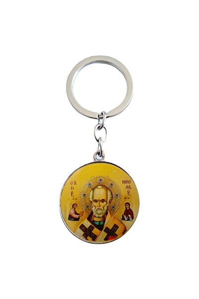 Bestgifts Γυάλινο μπρελόκ διπλής όψης (Άγιος Νικόλαος)