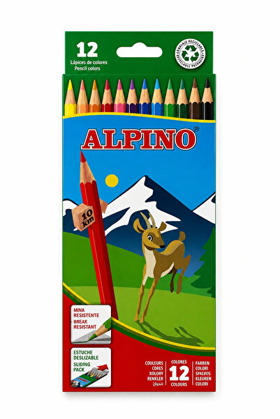 Alpıno 12 Color Dry Crayon Set |   Vibrant Colored Painting and Drawing Penci...