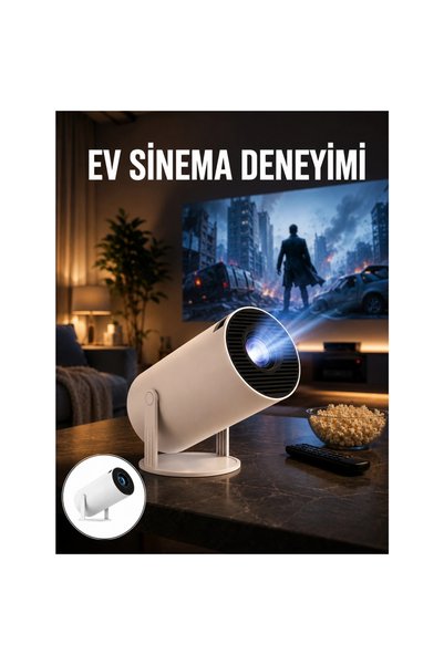 Epilons Sinema Projektörü Android Hdmı Usb Wifi Ses Çıkışlı Ayaklı Projeksiyon Taşınabilir Yeni Nesil
