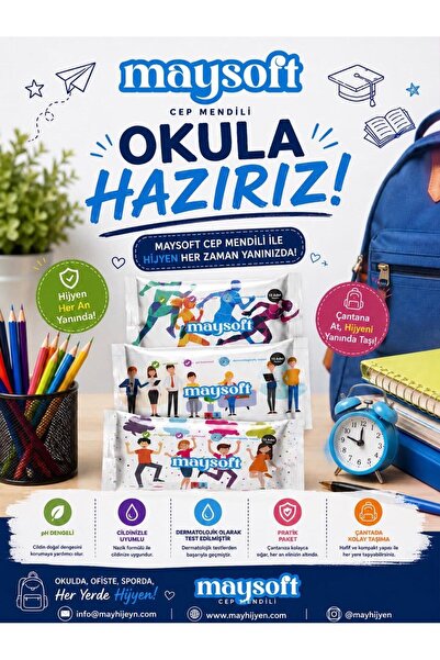 Maysoft 36 Adet 15' li cep mendil