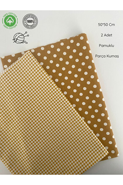 seyranat 2 Pieces, Width 50 cm Brown Polka Dots, Gingham Bag, Wallet, Cotton ...