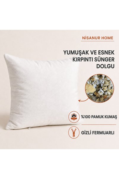 NisanurHome Soft Flexible Cropped Sponge-Filled 100% Cotton Inner Pillow with...