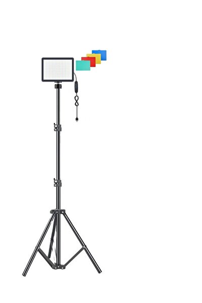 AZT 8 inç 19cm 13 Watt 120 LED Fotograf ve Video Işığı ve 200cm Tripod Vlog Ü...