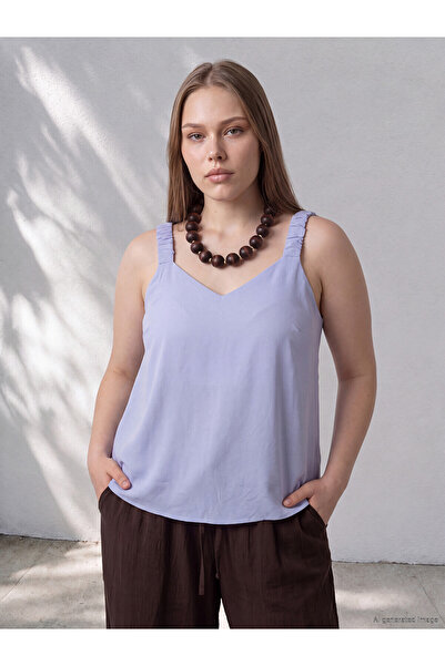 LC Waikiki Trendlucky Plus Size Modal Blend Blouse with Difference