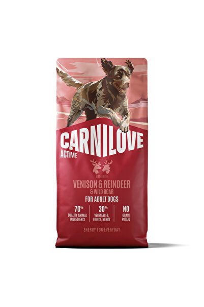 Carnilove Active Dog Uscat Carne de vânat, ren și mistreț Adult Toate Rasele ...