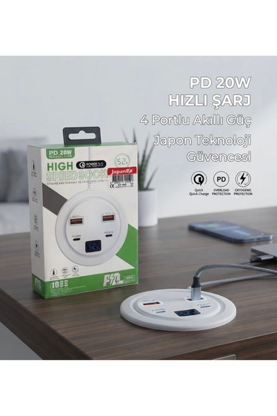 Genel Markalar 4portlu 2x usb 2x type-c girşli çoklayıcı 5.2V PD 20W