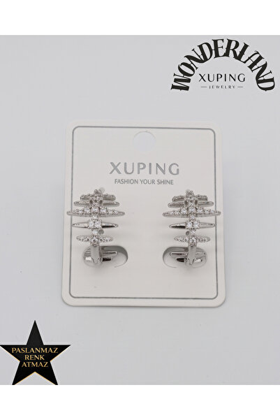 XUPING JEWELRY Tam Kapanan Kadın Küpe - 14K Altın Renginde - Kararmaz - Zirko...