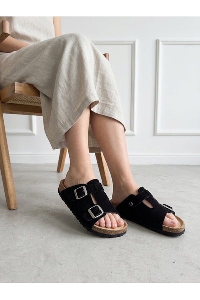Mycorni Women's Genuine Suede Sabo Slippers – Anatomical Arch Support |   Nat...