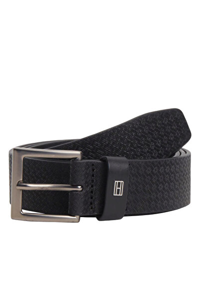 Tommy Hilfiger Siyah Erkek Kemer TH SOHO FLAG AOP 3.5