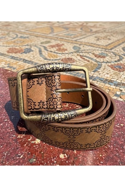 sadiksvintage Batı Tarzı Kahverengi Tokası Çelik Vintage Kemer