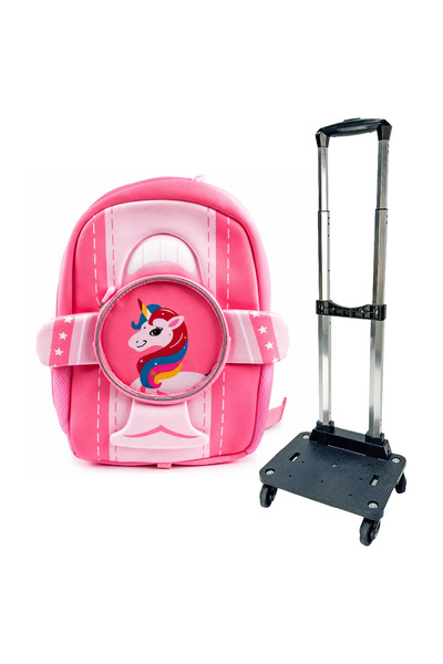 Cocobee Kids Black trolley with Aeroplane Style Unicorn Printed Backpack for ...