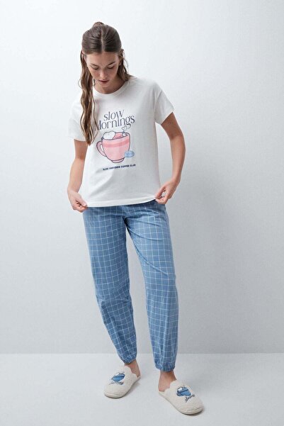 Women'secret Snoopy cotton short sleeve long pyjamas