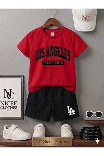 Leto Lykia Summer Children's T-Shirt Shorts Unisex (Black with La Losangelis ...