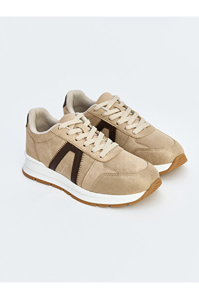 LC Waikiki Lcw Steps Beige Suede Look Women's Sneakers