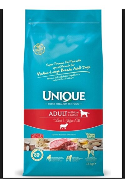 Unique adult medium large kuzu etli köpek maması 15 kg bonus paket