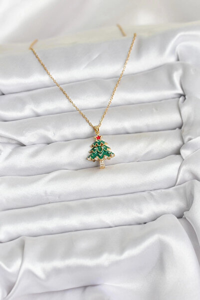 online kapsulavm avm alışveriş 316L Steel Chain Gold Color Pine Tree Model Ch...