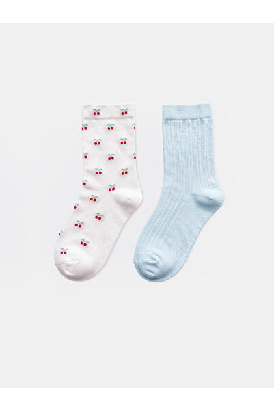 LC Waikiki Sparkling Choices Cherry Embroidered Women's Socks 2-Piece from Sh...