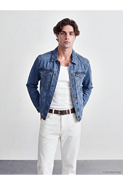LC Waikiki Rmz Gi̇yi̇m Farkiyla Standard Fit Men's Jean Jacket