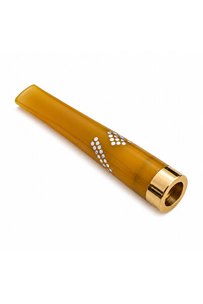 Han Tobacco Doğal Kehribar Sigara Ağızlık Gümüş Desenli 7 cm Slim Uyumlu 5.9-...
