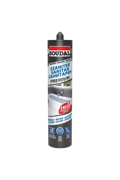 OEM Sanitary silicone, Soudal Premium, waterproof, transparent, interior / ex...