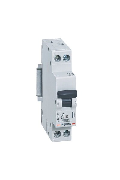 OEM Legrand RX3 419947 modular circuit breaker, 4.5 kA, 1P+N, 10 A, curve C