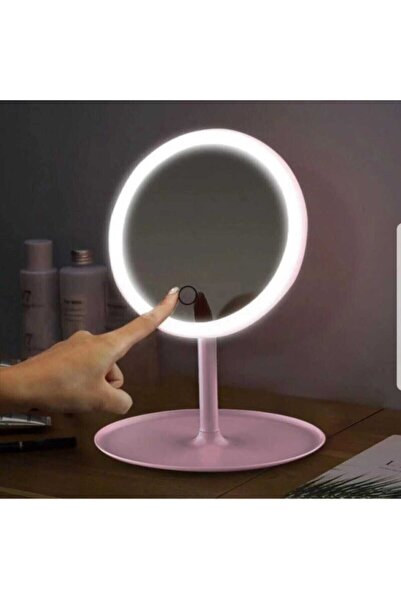 AZESUR Dokunmatik Led Işıklı Usb Li Yuvarlak Masa Üstü Makyaj Aynası Makyaj A...
