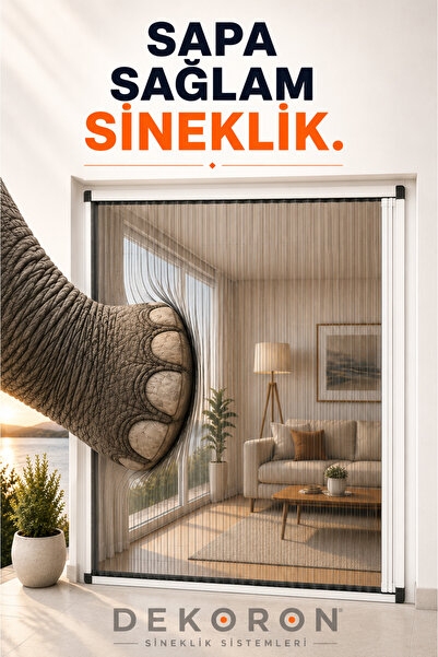 DEKORON Pileli Plise Sürgülü Akordiyon Kapı Sinekliği 90x210 cm Ölçü Aralığı ...