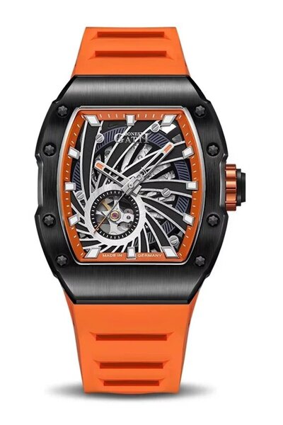 Bonest Gatti Ανδρικό ρολόι Ghost Speed II, Αυτόματο, Πορτοκαλί