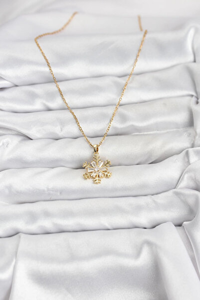 online kapsulavm avm alışveriş 316L Steel Chain Gold Color Snowflake Model Zi...