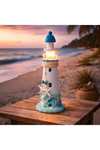 OEM Decorative Lighthouse with Marine Elements & LED