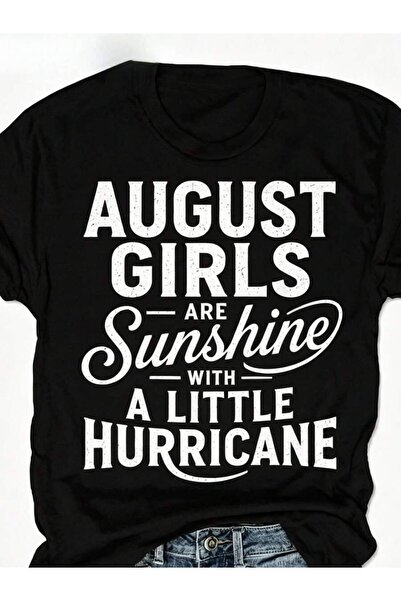 21JNRY August Letter Slogan Graphic Women'S Loose Crew Neck Short Sleeve T-Sh...
