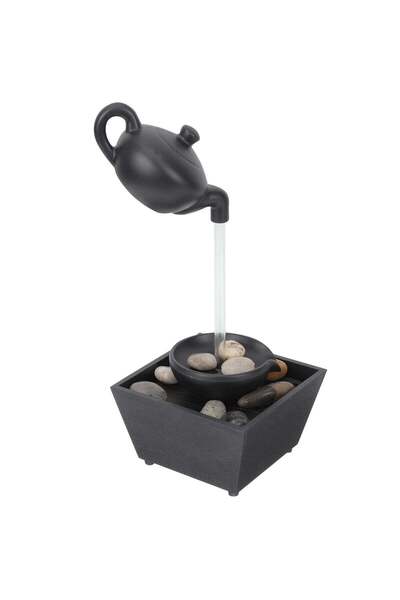 Generic Fântână de birou cascadă zen, negru mat, 27 cm