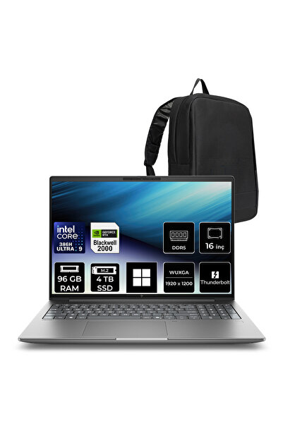 HP Zbook X G2i Intel Core Ultra 9 386H RTX PRO 2000 8GB GDDR7 96GB RAM 4TB SS...