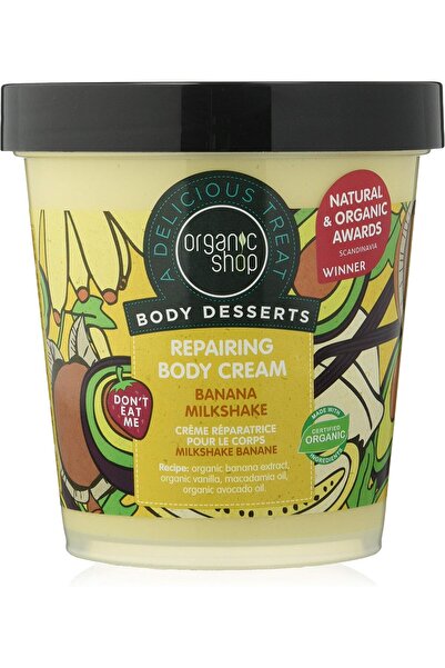 organic shop Body Dessert Banana Milkshake Repairing Body Cream, 450 ml