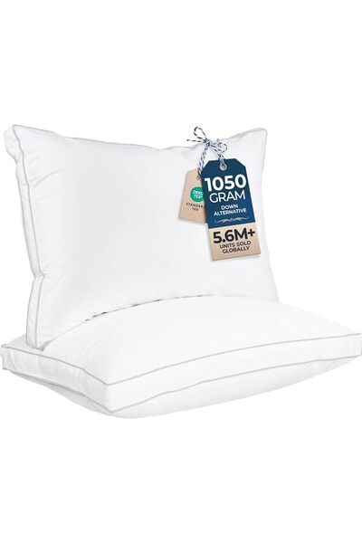 Utopia Bedding وسائد سرير للنوم مقاس كوين (أبيض)، مجموعة من 2، جودة فندقية مب...