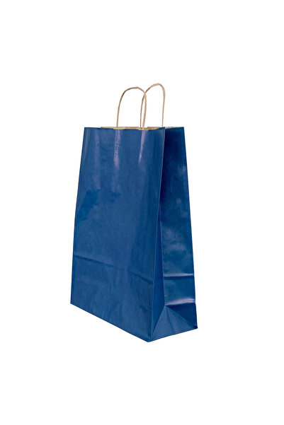 MC Micostore Хартиена торбичка с усукана дръжка 18 x 8 x 22 см, сини райета/к...