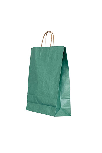 MC Micostore Punga hartie maner rasucit 26 x 12 x 35 cm verde/maro papiroti