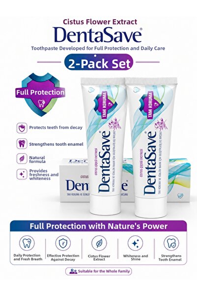Dentasave معجون أسنان للحماية اليومية بخلاصة السيستوس، عبوة من قطعتين