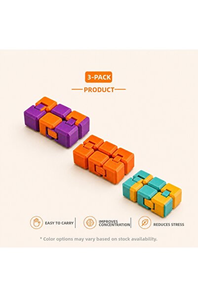 beemade Stress Cubes 3-Pack - Fidget Toy |   Focus Enhancer & Relaxant