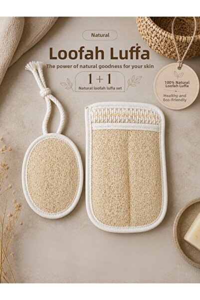 DUFF CLEAN Natural Pumpkin Fiber Bath & Shower Care Set 1+1