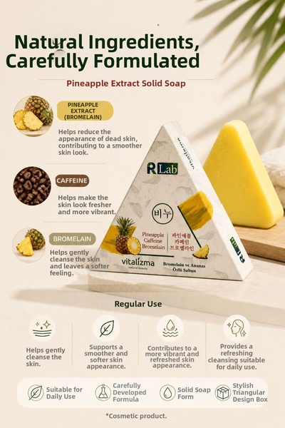 Vitalizma Pineapple Extract Soap - Firming & Anti-Cellulite Care, with Bromelain and Caffeine Effect 100g