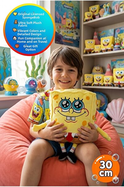 TOYFEST دمية سبونج بوب سكوير بانتس من نيلكودون، لعبة قطيفة مرخصة بطول 30 سم