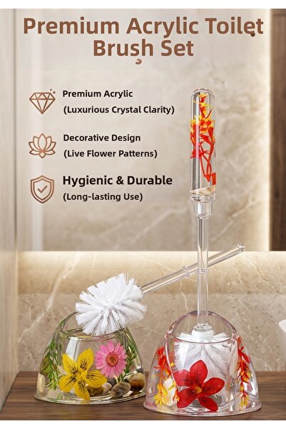 BRE HOME Perie de toaletă umedă, acrilică premium, set decorativ de perii de ...