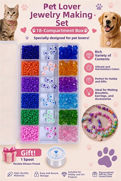 By MO Accessories Paw-Themed Beads for Paw-Loving Lovers Jewelry Making Hobby...