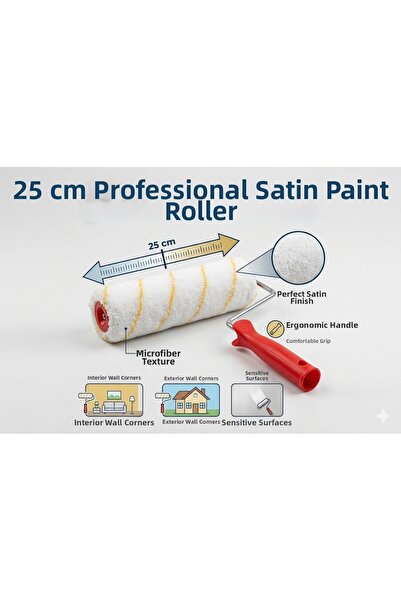EMİRHANNALBUR Professional Satin Paint Roller 25 cm - Interior and Exterior W...