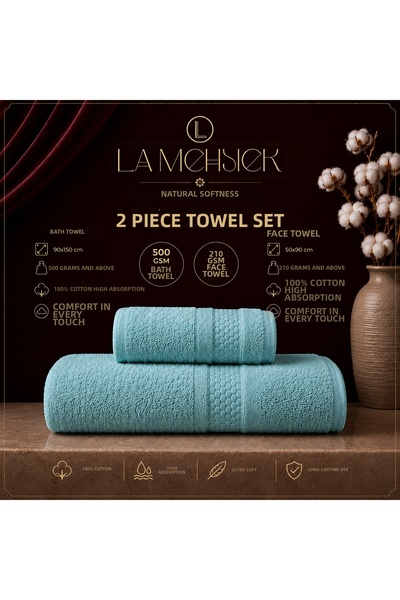 LA MEHSER 2-Piece Cotton Bath Towel Set