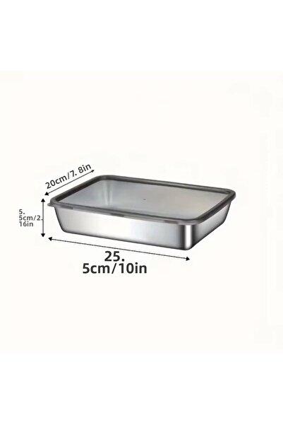 TTT Multi-Purpose Stainless Steel Oven and Storage Container (25X20X5 cm)