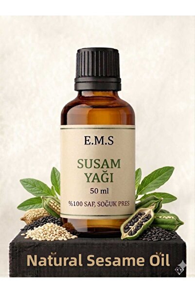 E.M.S AVM 50 مل زيت السمسم 100% نقي طبيعي معصور على البارد.